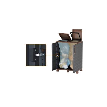 ARTPLAST - ARMADIO BASSO POLIPROPILENE 2 COPERCHI C/ANELLI PORTASACCO 68X37XH90