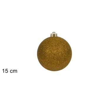 DUE ESSE CHRISTMAS - PALLA 15CM GLITTERATA ORO DI DUESSE CHRISTMAS