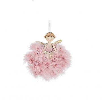 PENDAGLIO DARLING ANGELO ROSA CON CUORE