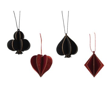 KAEMINGK - DECORAZIONI A FORMA DI SEMI DELLE CARTE GLITTERATE 6,5 CM 2 ASSORTITI PREZZO CAD