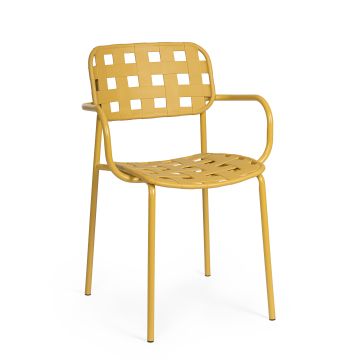 SEDIA PER GIARDINO ESTERNO CON BRACCIOLI CLOVER OCRA BIZZOTTO SEDIA PER GIARDINO ESTERNO CON BRACCIOLI CLOVER OCRA BIZZOTTO