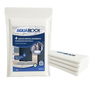 PEZZINI DISTRIBUZIONE SRL - SACCHI AUTOESPANDENTI ANTIALLAGAMENTO 60X40CM AQUABLOCK CONFEZIONE 4 PEZZI