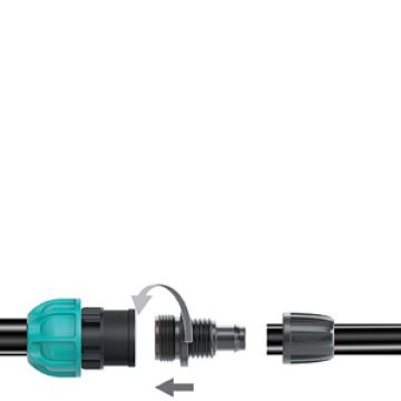 CLABER - RACCORDO IRRIGAZIONE DA GIARDINO PER TUBO POLIETILENE 25 MM FILETTO 3/4 POLLICEF