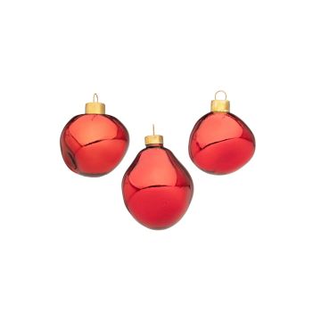 BIZZOTTO - CONFEZIONI 6 PALLINE NATALE ROSSO LUCIDO IN VETRO ORGANIC BIZZOTTO D6