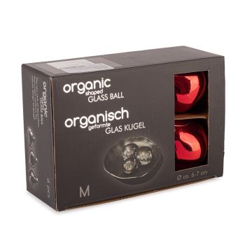 BIZZOTTO - CONFEZIONI 6 PALLINE NATALE ROSSO LUCIDO IN VETRO ORGANIC BIZZOTTO D6