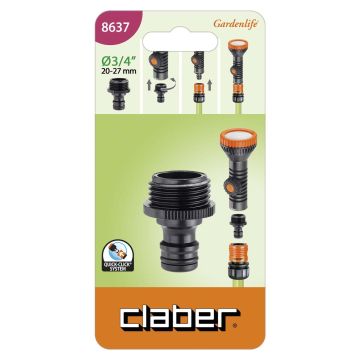 CLABER - PRESA IRRIGATORE 3/4 POLLICE MASCHIO PER IRRIGAZIONE DA GIARDINO CLABER