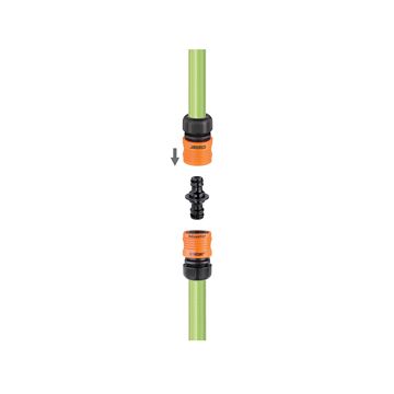 CLABER - CONGIUNZIONE A 2 VIE DA GIARDINO PER TUBI CON RACCORDI QUICK-CLICK CLABER