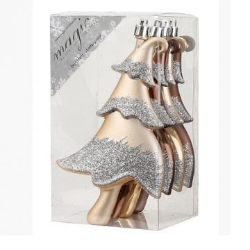 INGES'S CHRISTMAS - BOX ALBERI ORO E GLITTER ARGENTO