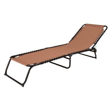 GARDEN FRIEND - LETTINO PRENDISOLE PIEGHEVOLE DA GIARDINO MULTIPOSIZIONE MARRONE CORFÙ 190X58X30