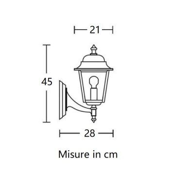 MORETTI LUCE S.N.C. - APPLIQUE DA PARETE LANTERNA MEDIA UP NERA DA ESTERNO 1XE27 NIZZA MORETTI