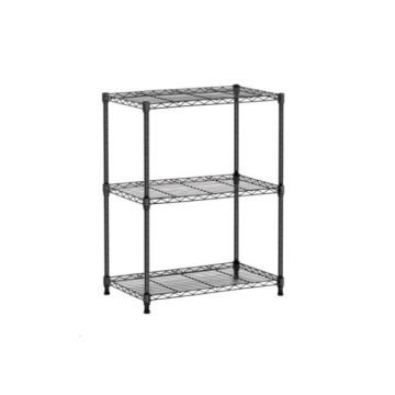 VERDELOOK - SCAFFALE A FILO 3 RIPIANI ACCIAIO VERNICIATO NERO 35X61X89H CM