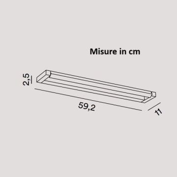 PERENZ SRL - APPLIQUE DA PARETE A LED 18W ORIENTABILE CCT 1440LM MARRONE 59,2CM SLIM PERENZ