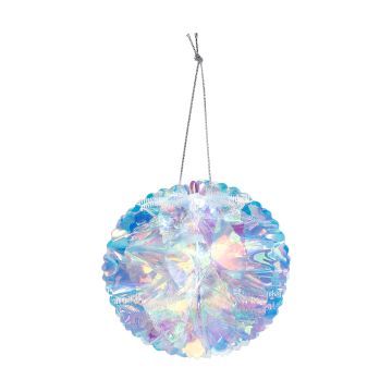 INGES'S CHRISTMAS - PENDENTE A PALLA BIANCO IRIDESCENTE IN PLASTICA DIAMETRO 9,5CM