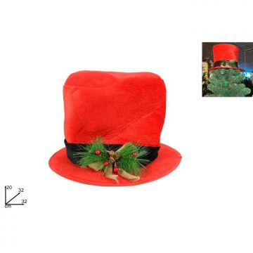 DUE ESSE CHRISTMAS - CAPPELLO CILINDRO C/BACCHE ROSSO