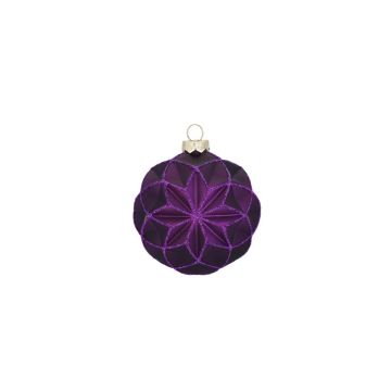 INGES'S CHRISTMAS - PALLINA VETRO VIOLA FIORE D 8 CM